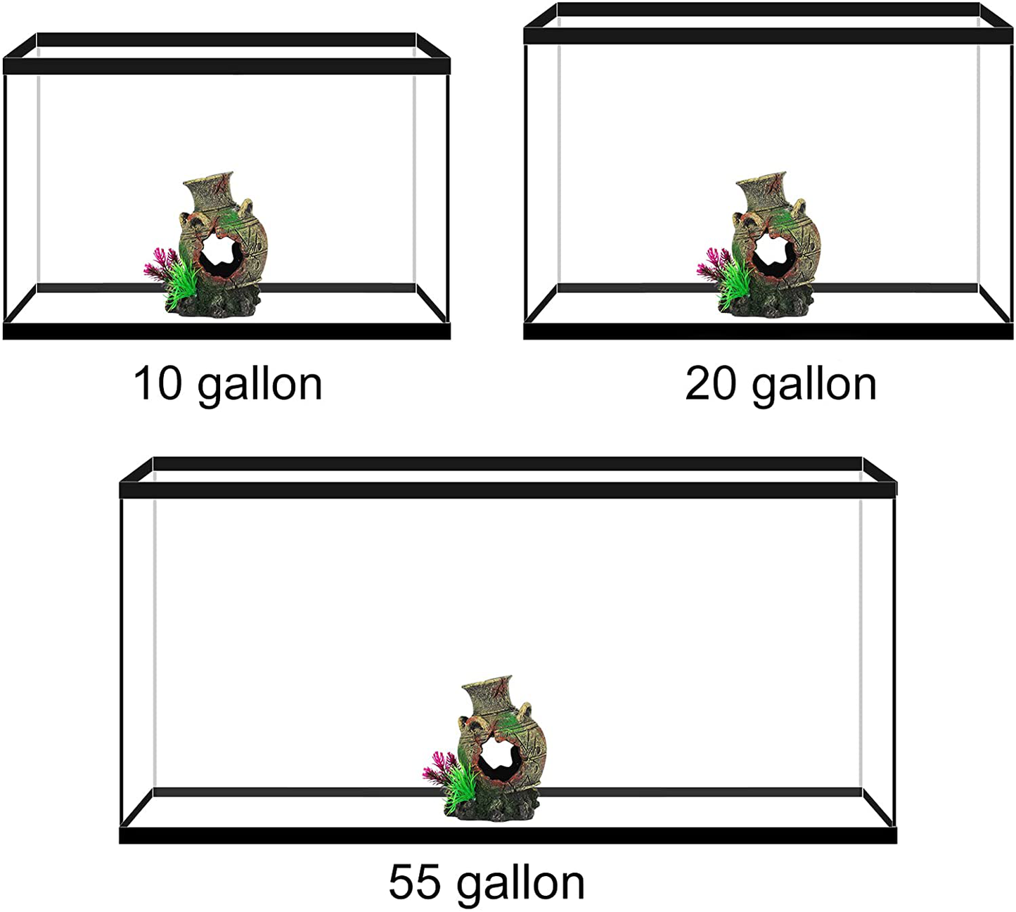 UNEAK - Aquarium Decorations Vase Jar Jug Sunken Fish Tank Decoration Ornament Landscaping Rocks Cave Saltwater Freshwater Small & Medium Fish Garden Pond Ornaments Resin Animals & Pet Supplies > Pet Supplies > Fish Supplies > Aquarium Decor UNEAK