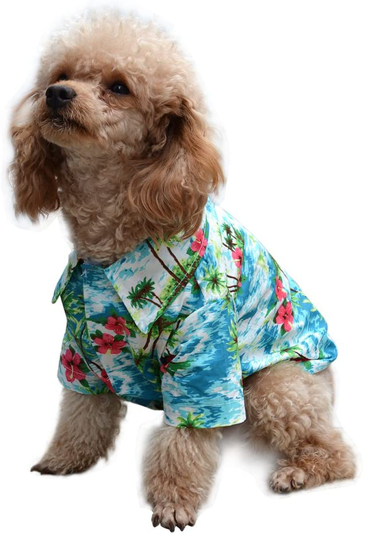 EXPAWLORER Hawaiian Pet Dog Polo T Shirts Cute for Small to Medium Puppy Cats Cool Summer Custom Vest Animals & Pet Supplies > Pet Supplies > Cat Supplies > Cat Apparel HAOBO Hawaiian Flower Small 