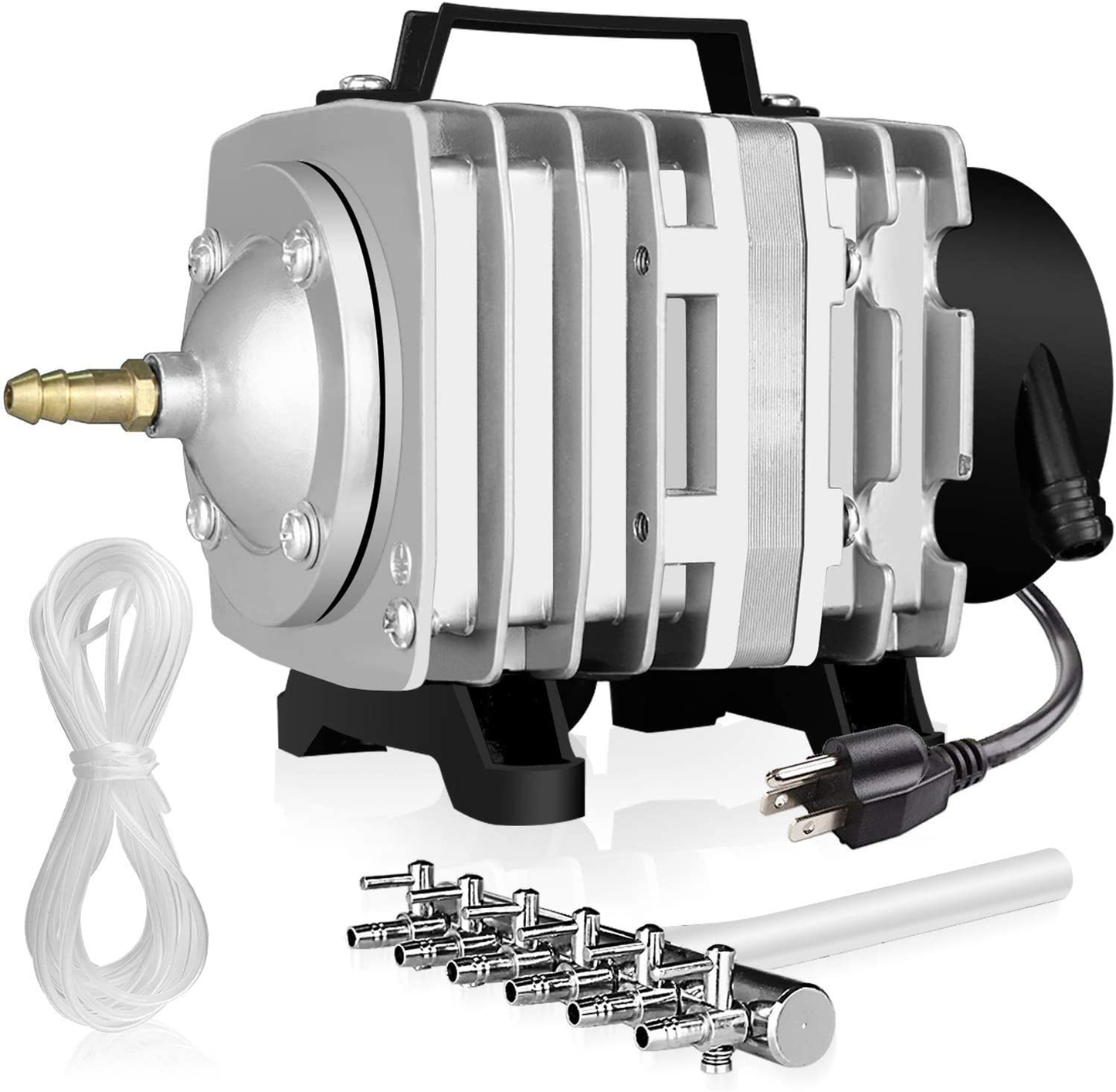 Simple Deluxe Air Pump 18-58W 602/1030/1189 GPH 38-75L/Min with Adjustable Air Flow Outlets for Aquarium, Pond, Hydroponics Systems, Silver Animals & Pet Supplies > Pet Supplies > Fish Supplies > Aquarium & Pond Tubing Simple Deluxe 38W