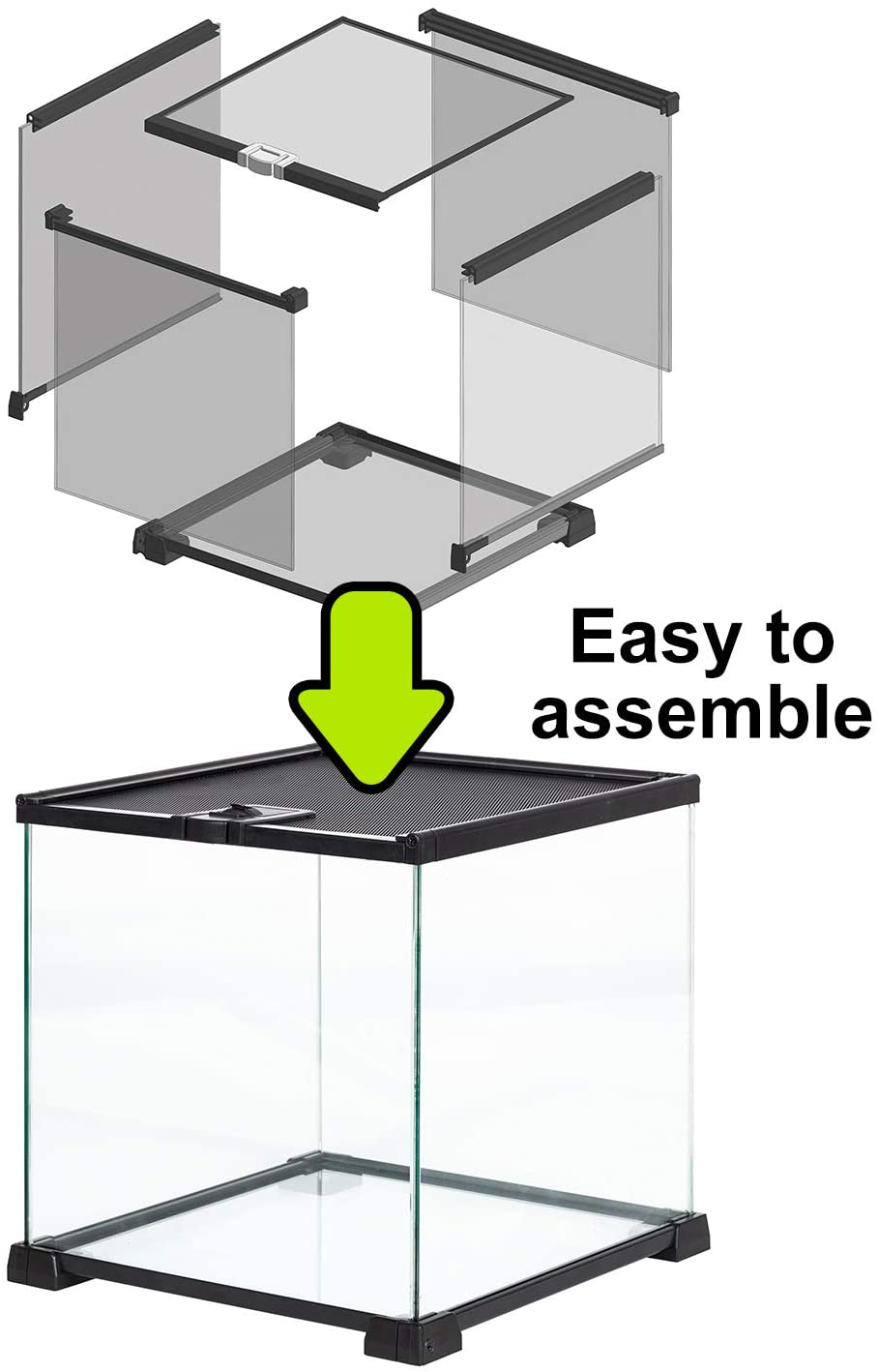 REPTIZOO Glass Mini Reptile Terrarium 8 Gallon, Small Reptile Tank Breeding Cage 12" X 12" X 12" for Leopard Gecko Tarantula Young Lizard Insects, Top Screen Ventilation & Feeding Animals & Pet Supplies > Pet Supplies > Reptile & Amphibian Supplies > Reptile & Amphibian Substrates REPTI ZOO