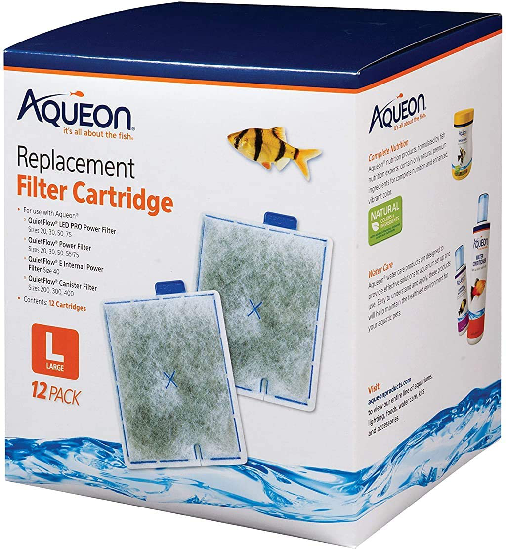 Aqueon Replacement Filter Cartridges Animals & Pet Supplies > Pet Supplies > Fish Supplies > Aquarium Filters Aqueon Large - 12 pack