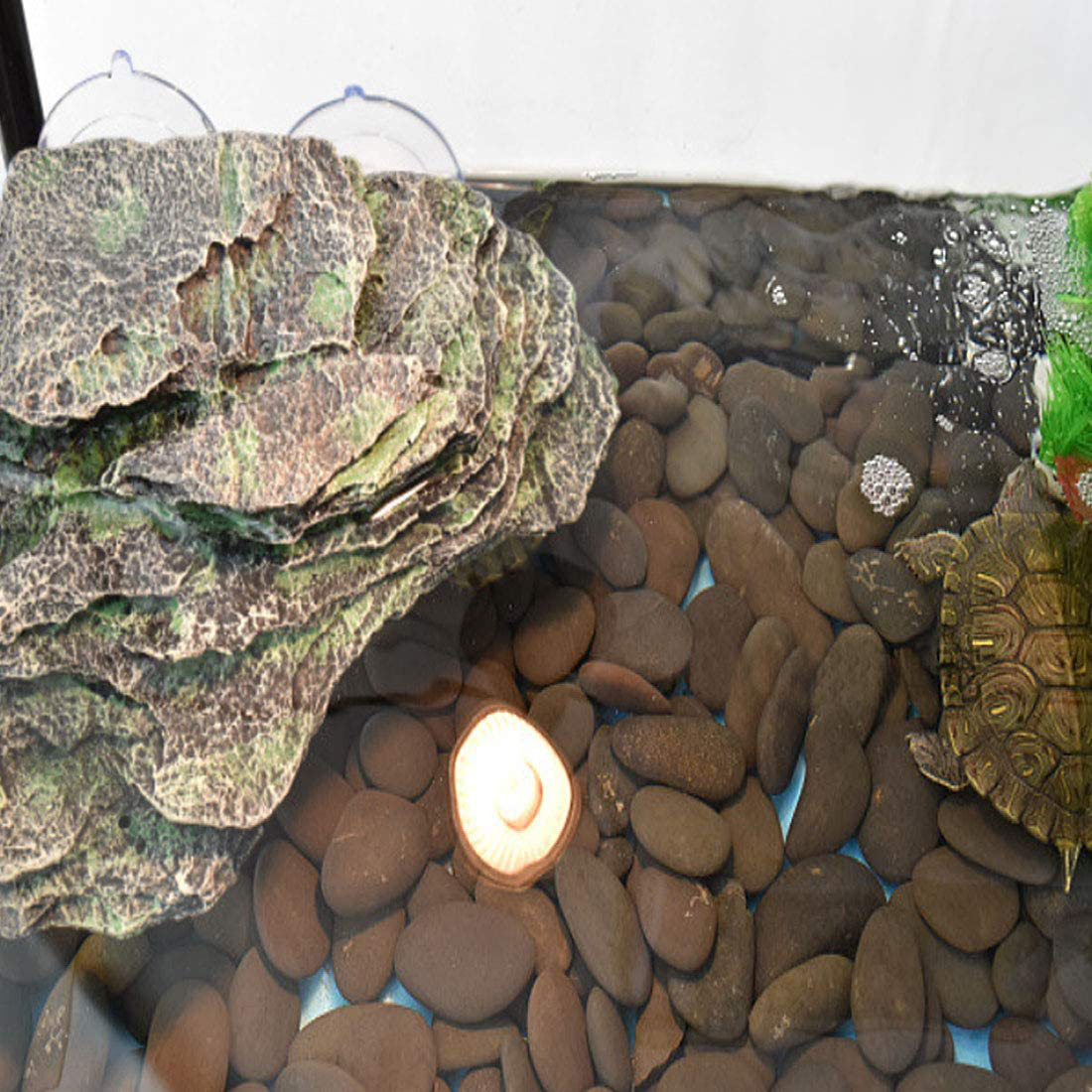 Kathson Turtle Basking Platform Tortoise Climbing Ramp Shale Reptiles Dock Resting Terrace Stone Aquarium Ornament Rock Landscaping Decoration for Frogs Newts Animals & Pet Supplies > Pet Supplies > Small Animal Supplies > Small Animal Habitat Accessories kathson