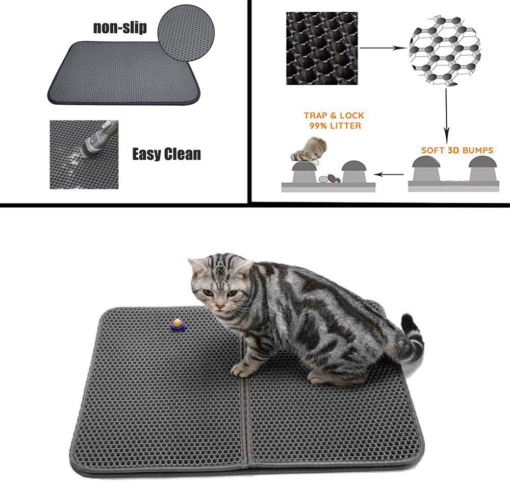 Amaping Original Premium Durable Cat Litter Mat, XL Jumbo, No Phthalate, Water Resistant, Traps Litter from Box and Cats, Scatter Control, Mats Soft on Kitty Paws, Easy Clean Mats Animals & Pet Supplies > Pet Supplies > Cat Supplies > Cat Litter Box Mats Amaping