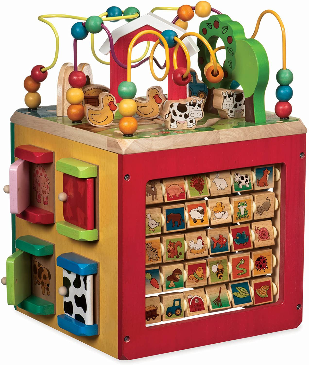 Wooden play online cube activity center
