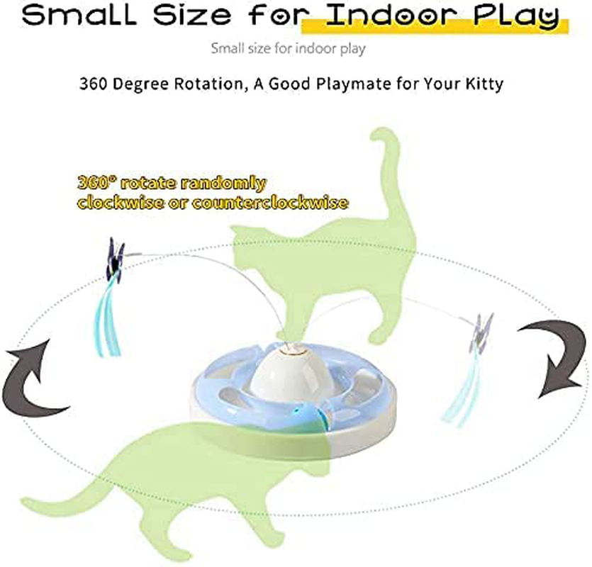 We-Ha Interactive Cat Toys Automatic Electric Rotating Butterfly Ball Exercise Kitten Toy Funny Cat Teaser Toys for Indoor Cats 3 Flashing Butterfly 360 Rotate Clockwise or Counterclockwise Animals & Pet Supplies > Pet Supplies > Cat Supplies > Cat Toys We-Ha