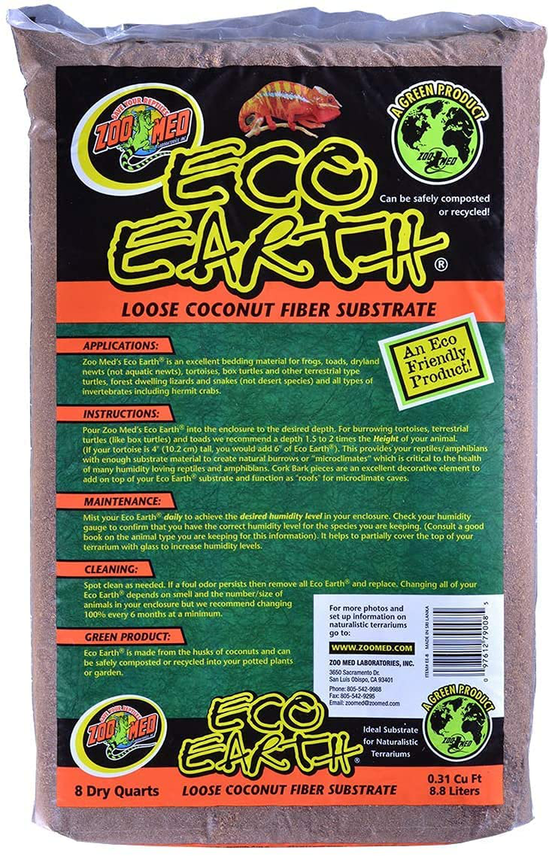 Dbdpet 'S Bundle 2 Pack Zoomed Eco Earth Loose Coconut Fiber Reptile Substrate 8 Quarts | by Zoomed & Includes Attached Pro-Tip Guide Animals & Pet Supplies > Pet Supplies > Reptile & Amphibian Supplies > Reptile & Amphibian Substrates DBDPet