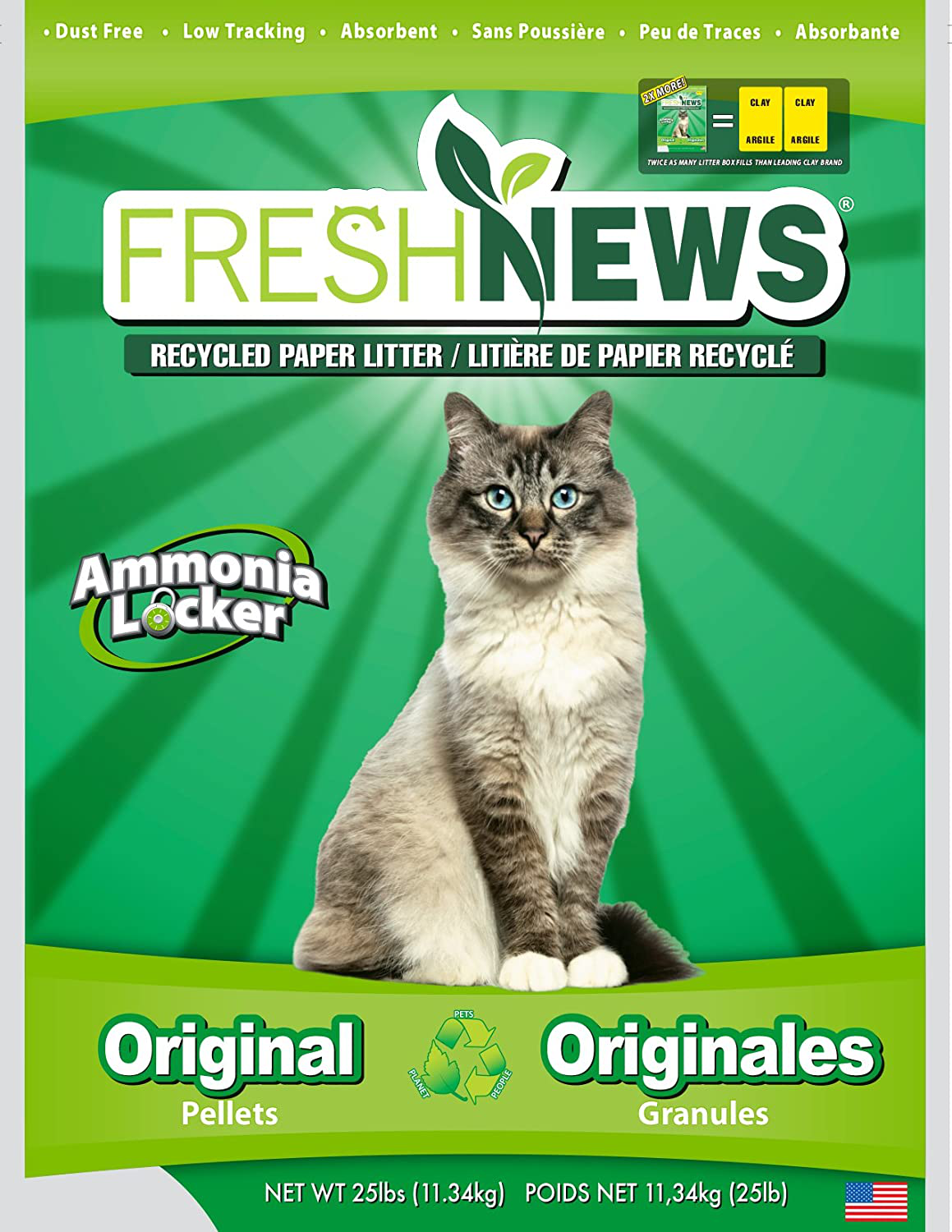 Fresh News Recycled Paper, Original Pellet Multi-Cat Litter Animals & Pet Supplies > Pet Supplies > Cat Supplies > Cat Litter Fresh News Paper Cat Litter 25 Pound Pellets