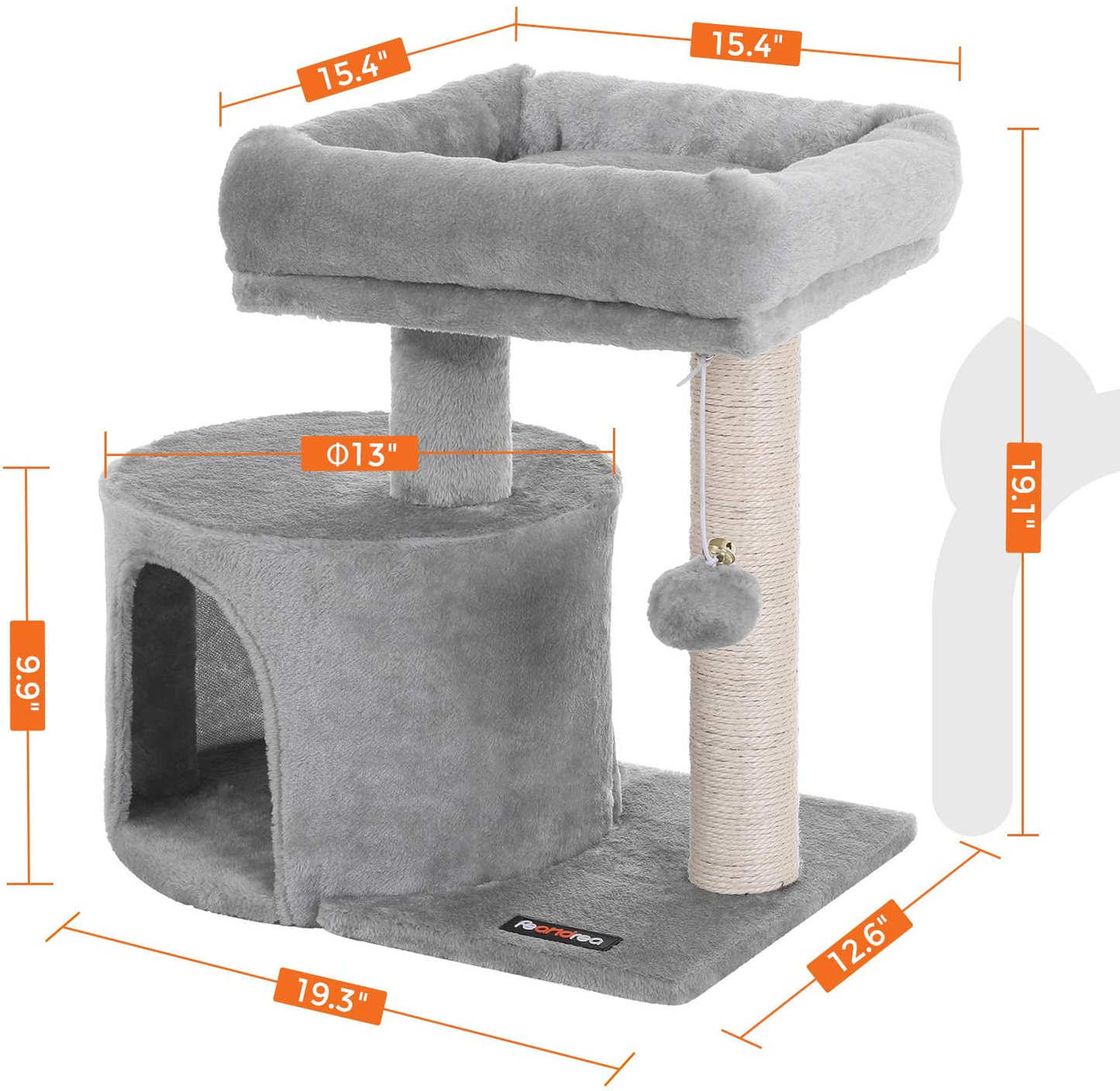 FEANDREA Cat Tree with Sisal-Covered Scratching Posts for Kitten Animals & Pet Supplies > Pet Supplies > Cat Supplies > Cat Furniture FEANDREA