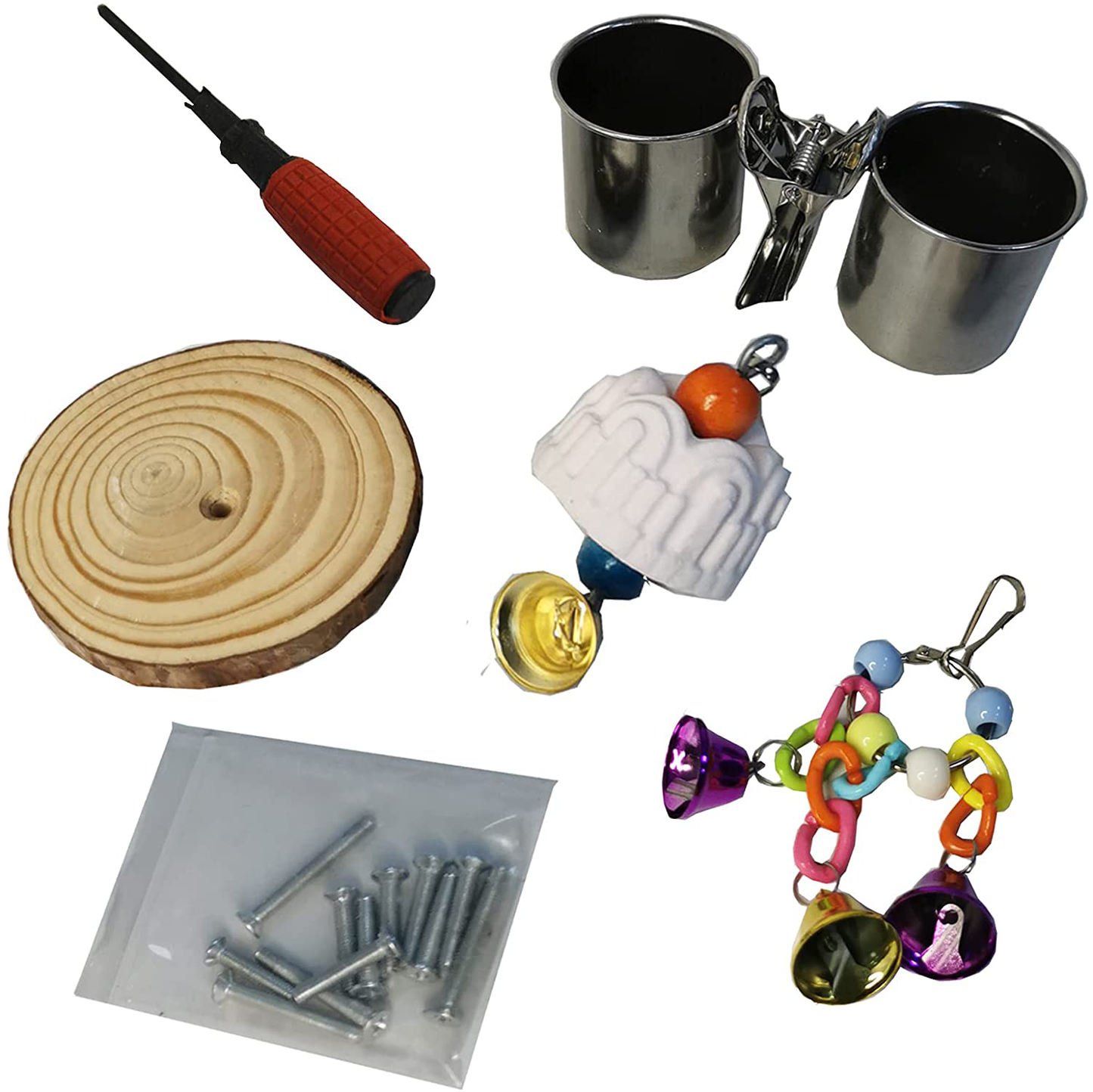 Parrots Playground, Bird Play Gym Wood Perch Stand Climb Ladders Swing Chewing Toys with Parakeet Nest Box Feeding Cups Exercise Activity Center for Conure Cockatiel Lovebirds(Include a Tray) Animals & Pet Supplies > Pet Supplies > Bird Supplies > Bird Cages & Stands Hamiledyi