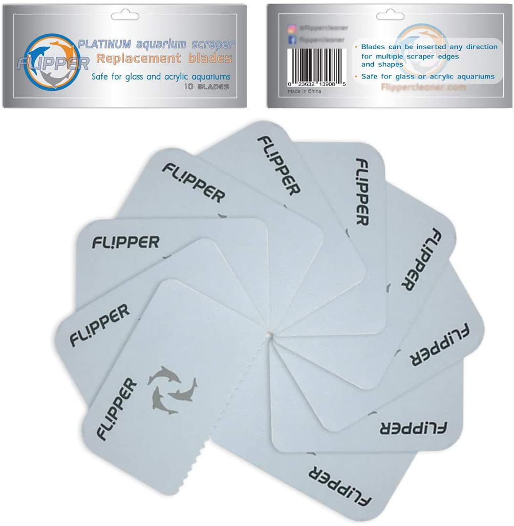 FL!PPER Flipper Platinum Aquarium Scraper Replacement Blades for Fish Tank Cleaning Kits– Replacement Blades for Glass Tanks & Acrylic Tanks – Aquarium Cleaner Blades with Serrated Edge, 10 Pack Animals & Pet Supplies > Pet Supplies > Fish Supplies > Aquarium Cleaning Supplies FL!PPER