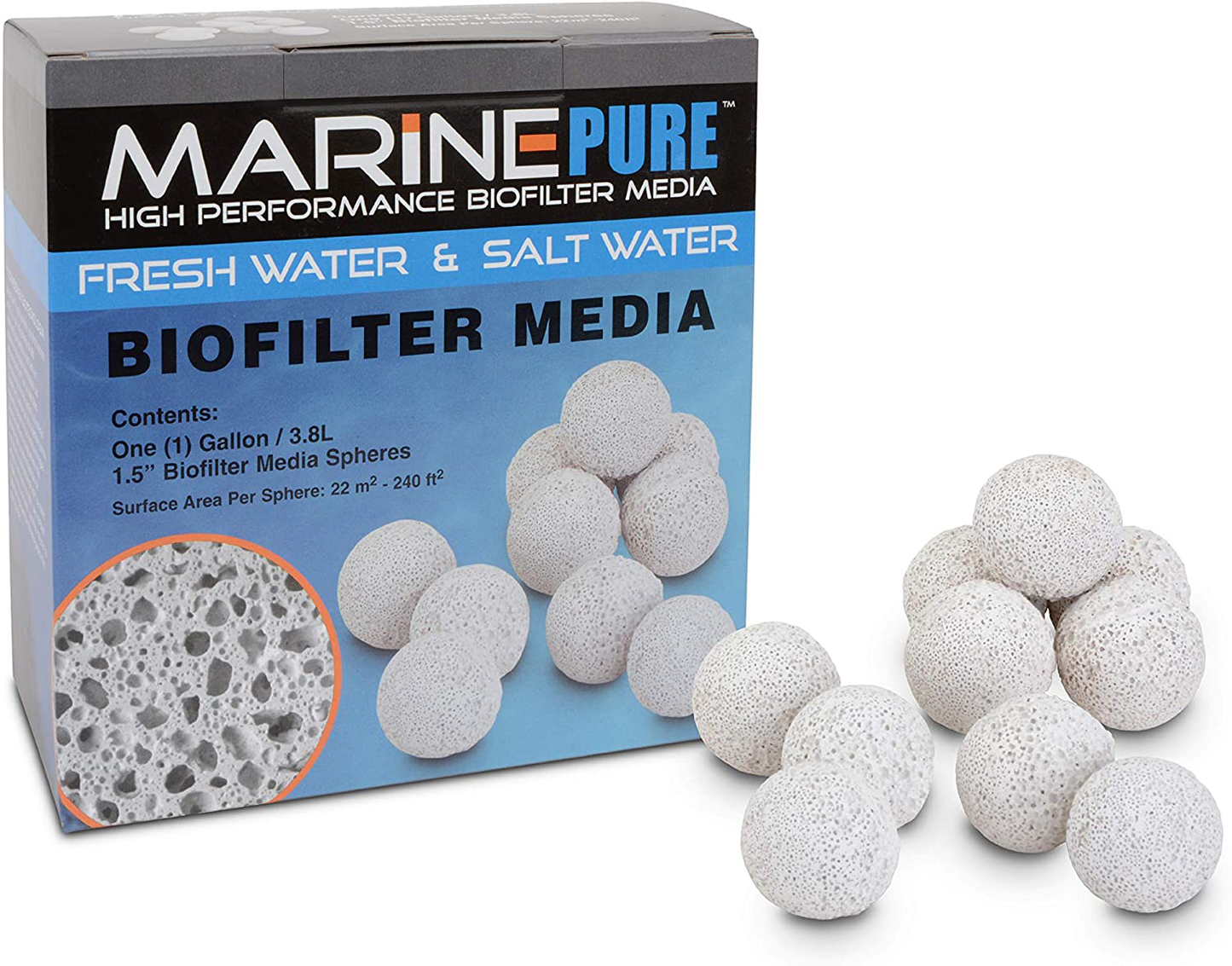 Cermedia Marinepure 1.5-Inch Sphere Bio-Filter Media for Marine and Freshwater Aquariums, 1-Gallon Animals & Pet Supplies > Pet Supplies > Fish Supplies > Aquarium Filters CerMedia MarinePure