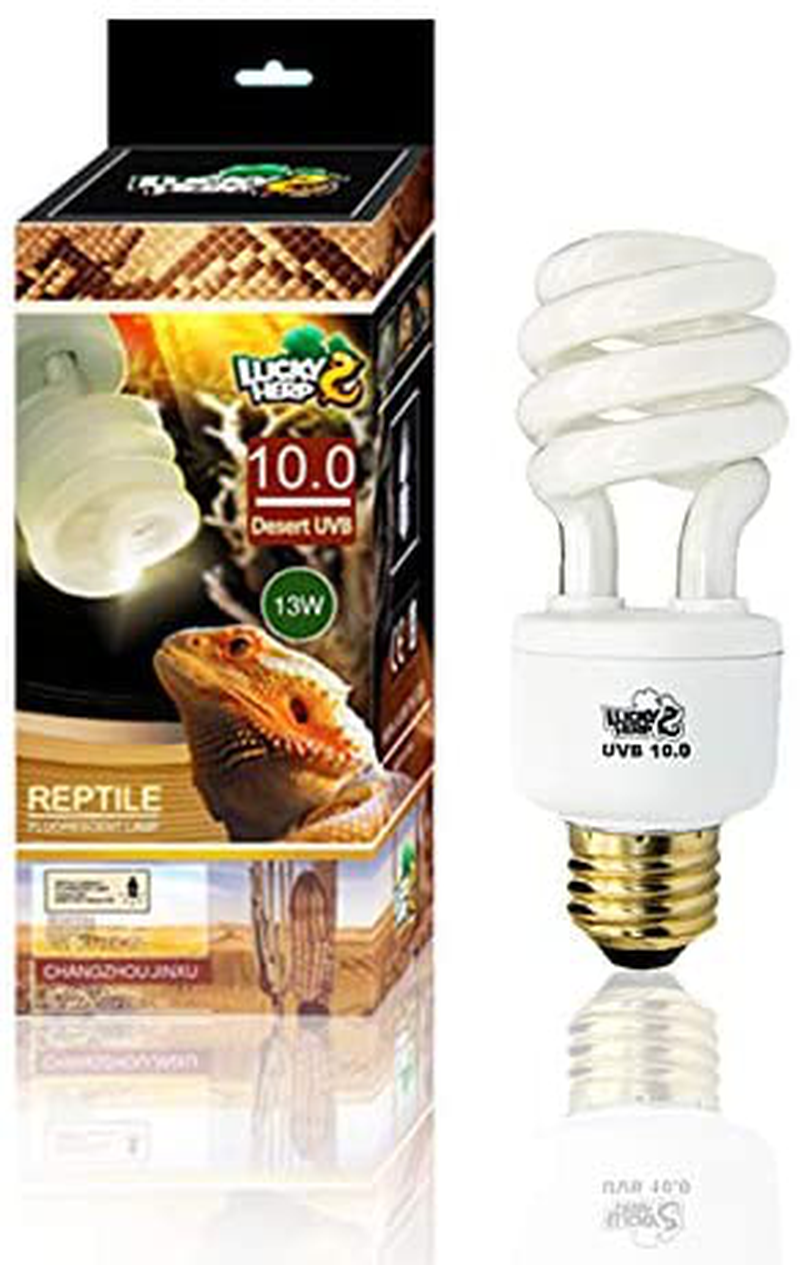 LUCKY HERP Desert UVA UVB Reptile Light Bulb 10.0 26W Compact Fluorescent Lamp Animals & Pet Supplies > Pet Supplies > Reptile & Amphibian Supplies > Reptile & Amphibian Habitat Heating & Lighting LUCKY HERP UVB10.0 13W