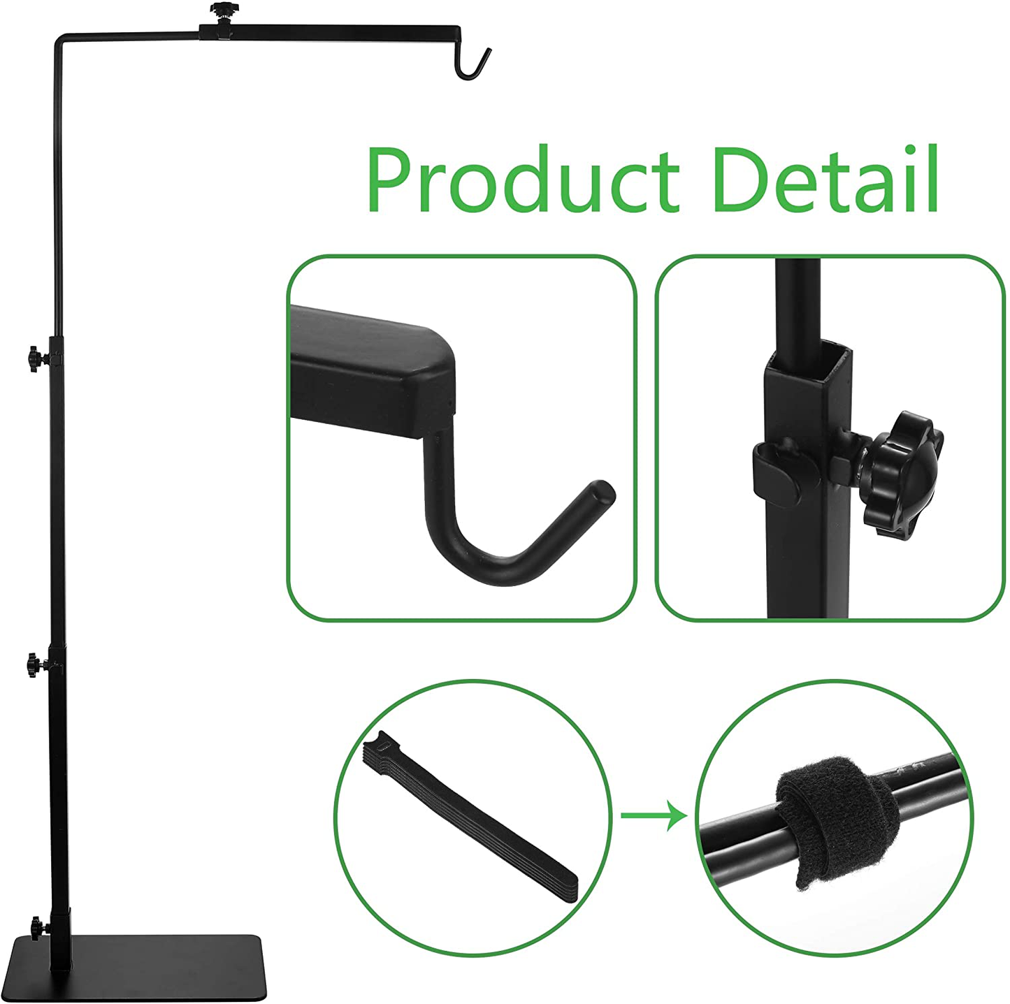 Altobooc Heavy Duty Adjustable Floor Heat Lamp Stand for Reptile & Amphibian Terrariums and Other Cold Blooded Animal Enclosures with 10 X Reusable Fastening Cables & Metal Lamp Hook Animals & Pet Supplies > Pet Supplies > Reptile & Amphibian Supplies > Reptile & Amphibian Habitat Heating & Lighting Altobooc