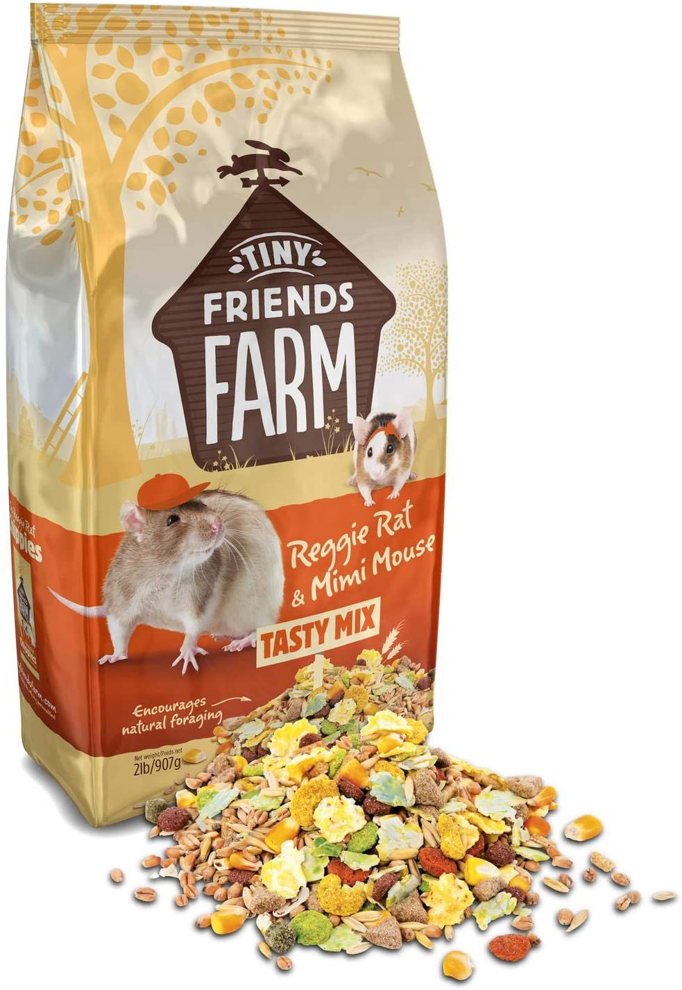 Supreme Tiny Friends Farm Reggie Rat and Mimi Mouse Tasty Mix 2Lb Animals & Pet Supplies > Pet Supplies > Small Animal Supplies > Small Animal Food SupremePetfoods