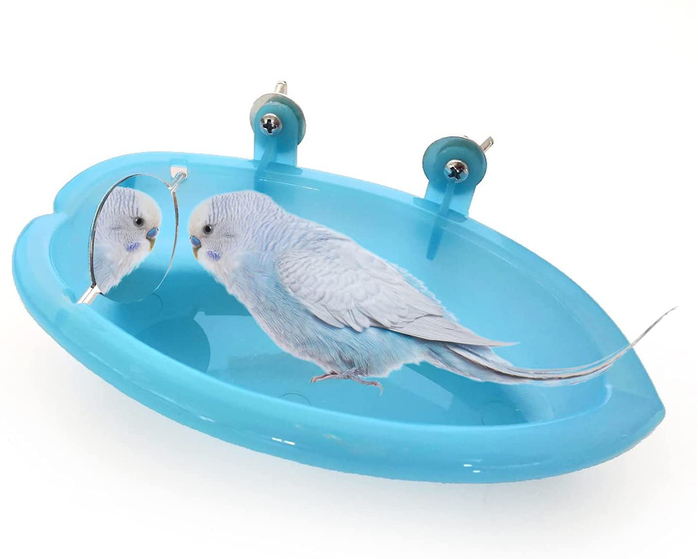 Chenchen Mirrored Bird Bathroom, Bird Bathing Box for Small Parrots, Parakeets, Canaries and African Grey Parrots, Bathtub Bird Shower Accessories Animals & Pet Supplies > Pet Supplies > Bird Supplies > Bird Cage Accessories chenchen 7.4x3.9x1.4inch