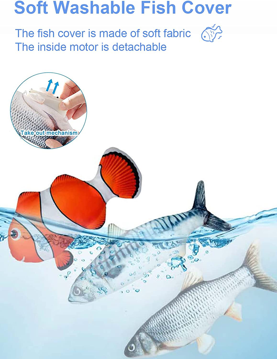 Potaroma Flopping Fish Cat Toy 10", Floppy Dancing Fish Catnip Toy for Small Dogs, Realistic Moving Cat Kicker Toy, Interactive Wiggle Fish, Kitty Kitten Pet Exercise Toy Animals & Pet Supplies > Pet Supplies > Cat Supplies > Cat Toys Potaroma