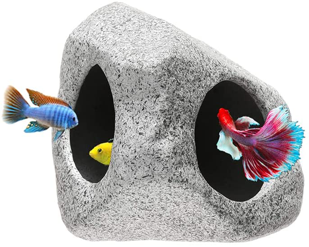 MUNLIT Stackable Aquarium Decoration Rock Caves, Fish Tank Accessories Cave Hideout, Hideaway for Shrimp Cichlid Cave Hiding Breeding Spawning, Betta Fish Hideout Animals & Pet Supplies > Pet Supplies > Fish Supplies > Aquarium Decor MUNLIT Mountain Style (Medium)