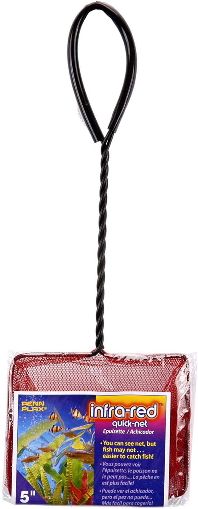 PENN-PLAX Infra-Red Quick-Net Aquarium Fish Nets – Red Color for Invisibility – Durable, Strong, and Safe Animals & Pet Supplies > Pet Supplies > Fish Supplies > Aquarium Fish Nets Penn-Plax 5" Net