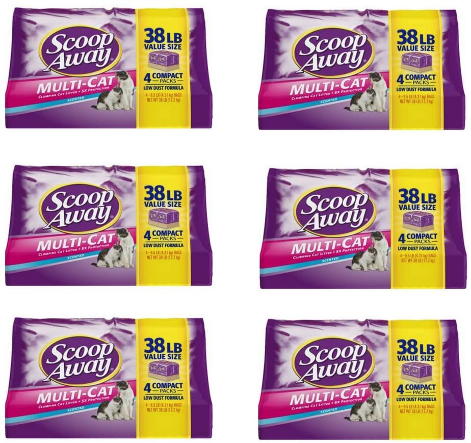 Scoop Away Multi-Cat, Scented Cat Litter, 38 Pounds (Pack of 6) Animals & Pet Supplies > Pet Supplies > Cat Supplies > Cat Litter Scoop Away