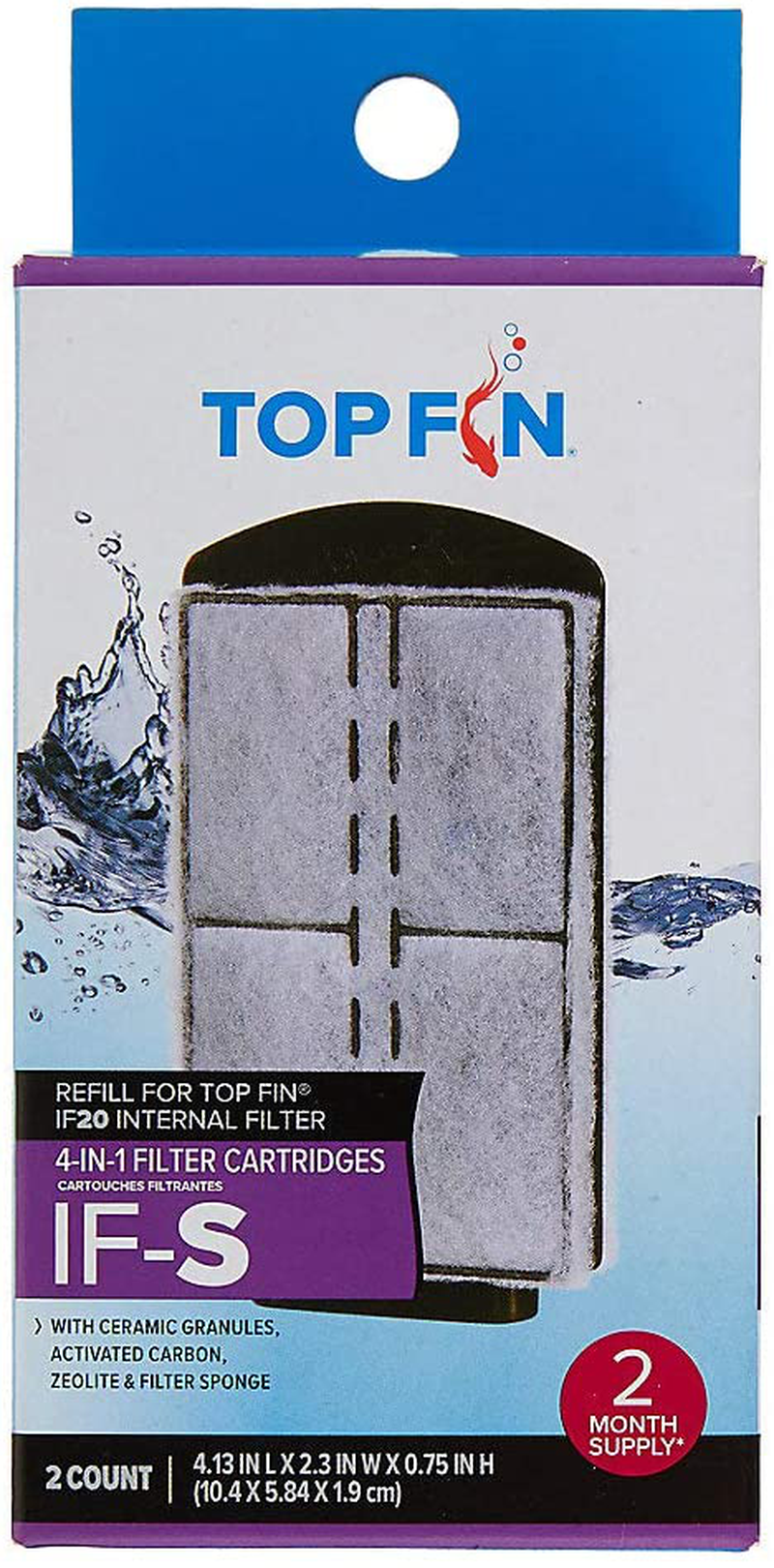 Top Fin Retreat Filter Large, IF-S (2 Count) Animals & Pet Supplies > Pet Supplies > Fish Supplies > Aquarium Filters Top Fin