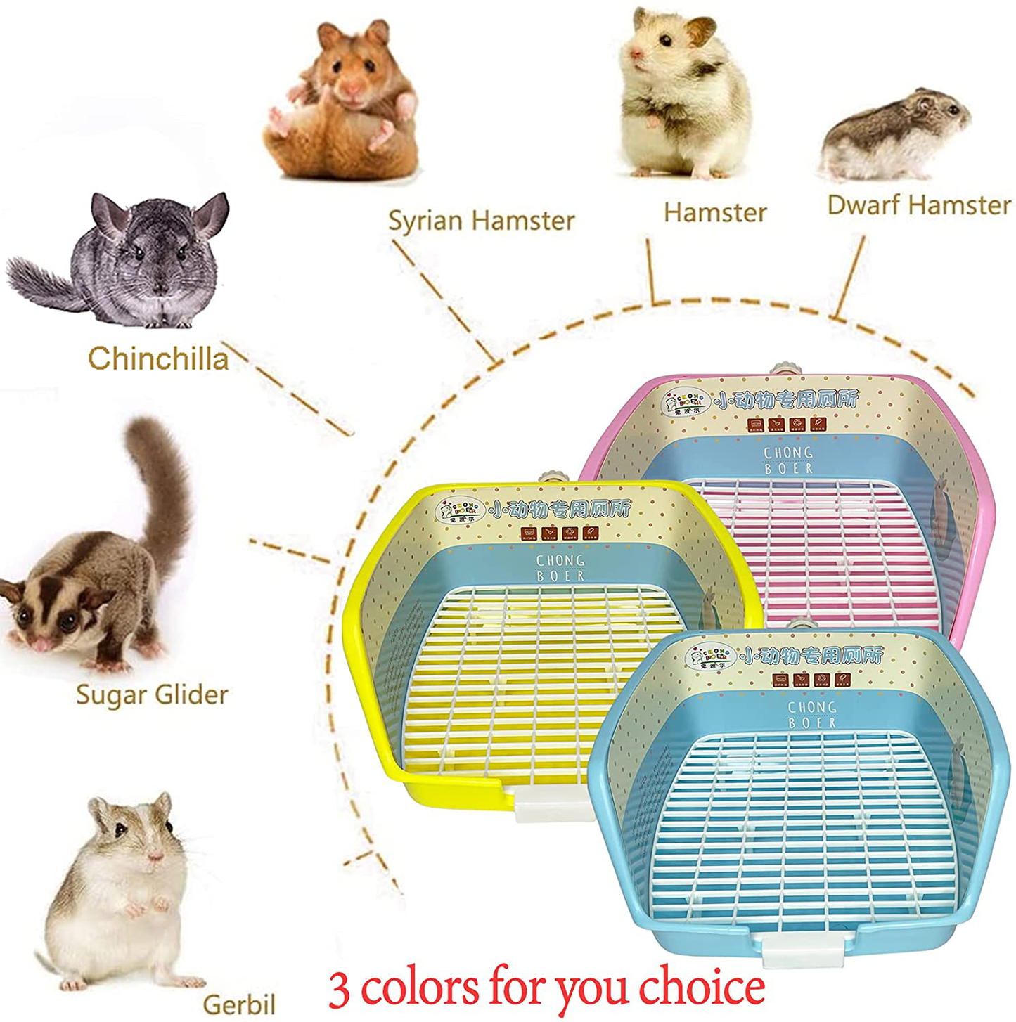 Kathson Bunny Litter Box Pets Toilet Small Animal Potty Trainer Corner Litter Bedding Box Plastic Square Cage Box Pet Pan for Guinea Pig/Hamter/Ferret/Galesaur Animals & Pet Supplies > Pet Supplies > Small Animal Supplies > Small Animal Bedding kathson