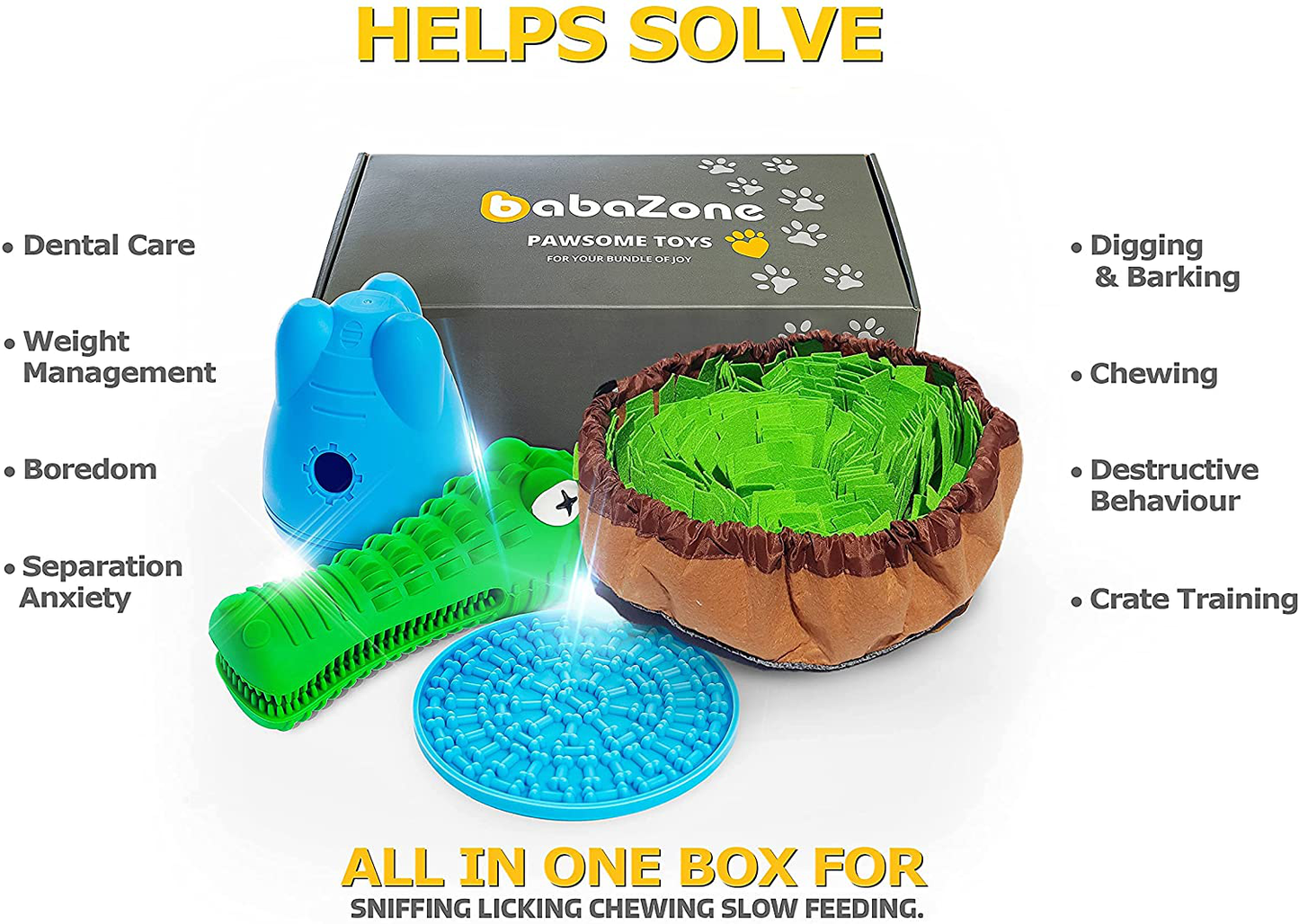 Total Enrichment & Fun - Interactive Toys and Puzzles for Dogs Who Love to Lick Sniff Chew Eat and Play Animals & Pet Supplies > Pet Supplies > Dog Supplies > Dog Toys babaZone