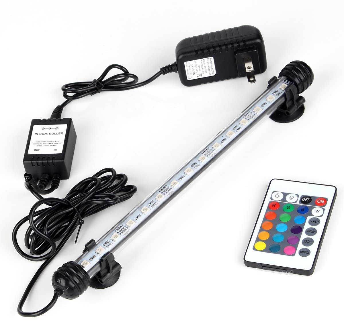 DOCEAN Aquarium Light with IR Remote Control, RGB Submersible Fish Tank Light, 9 LED, 7Inch/18Cm, 2W/100-240V, Premium Acrylic Underwater Aquarium Lamp for Fish Tank Animals & Pet Supplies > Pet Supplies > Fish Supplies > Aquarium Lighting DOCEAN 11inch/28cm, 15led
