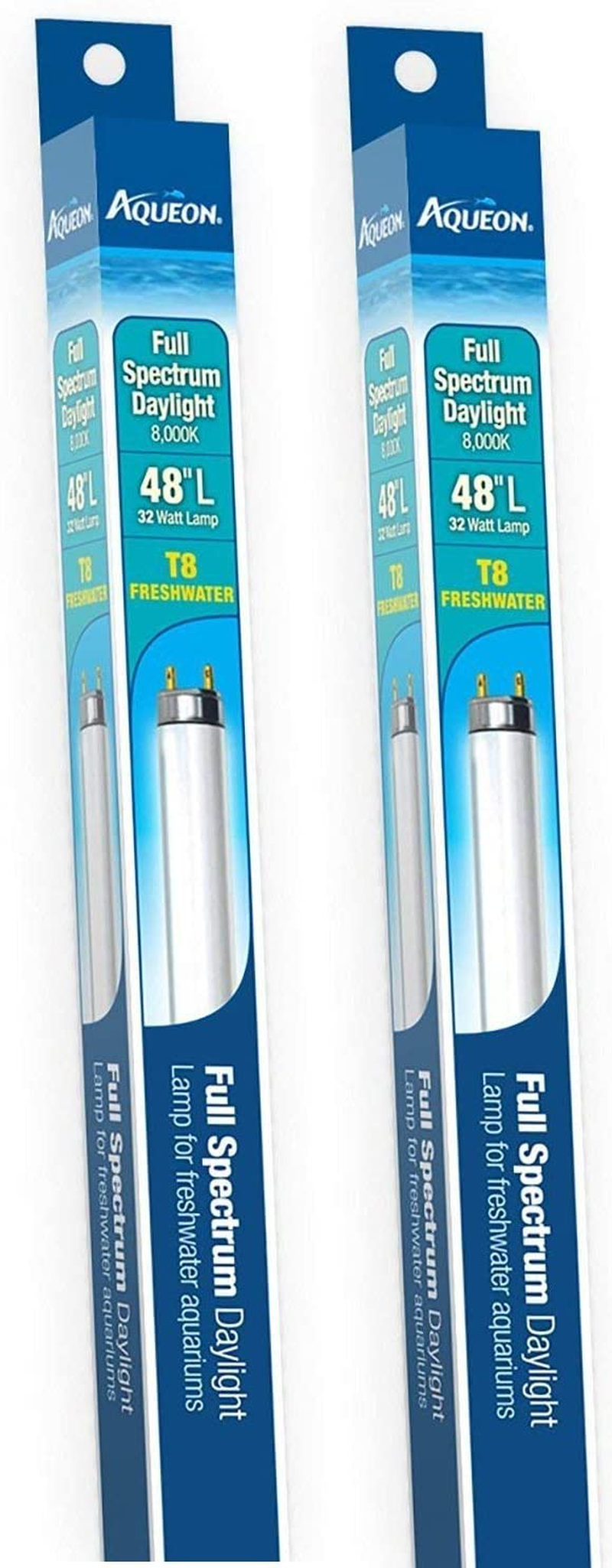 Aqueon 2 Pack of Daylight T8 Fluorescent Aquarium Lamps, 48 Inch, Enhance Tropical Fish and Live Plants Animals & Pet Supplies > Pet Supplies > Fish Supplies > Aquarium Lighting Aqueon