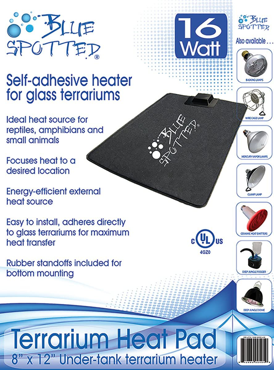 Blue Spotted under Tank Heater, Terrarium Heat Pad, Medium, for Reptiles, Amphibians and Small Animals and Use with Glass Terrariums - Size Medium - 8 Inches X 12 Inches Animals & Pet Supplies > Pet Supplies > Reptile & Amphibian Supplies > Reptile & Amphibian Substrates Blue Spotted