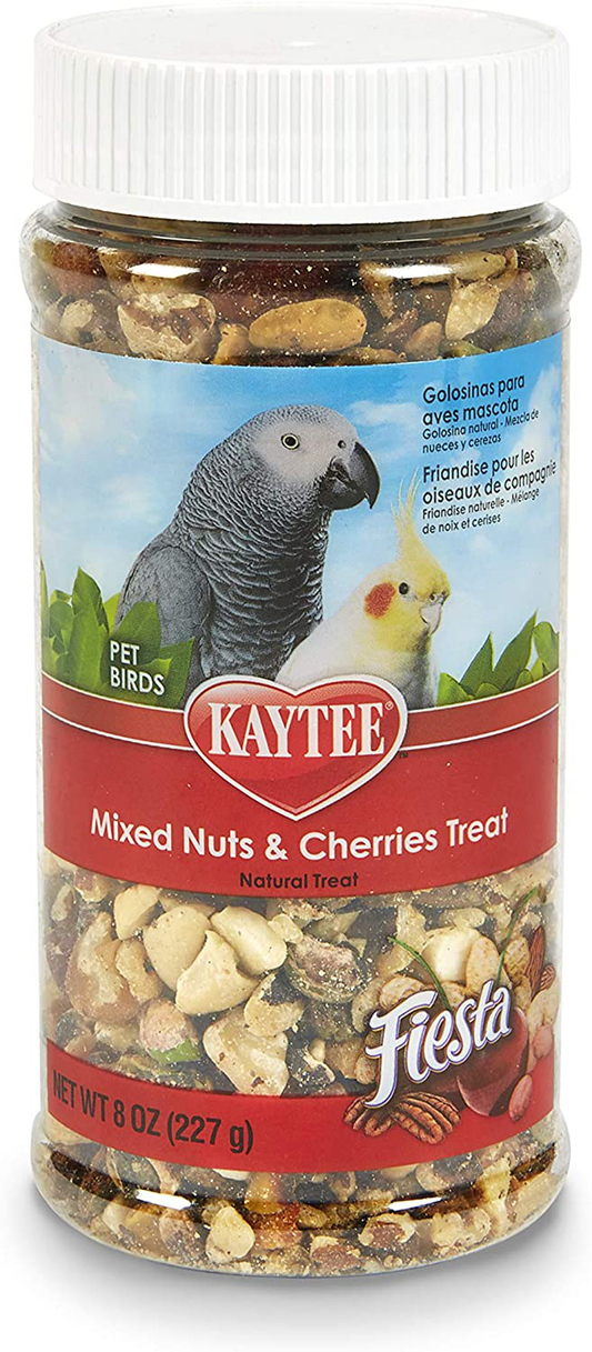 Kaytee Fiesta Mixed Nuts and Cherries Treat for Pet Birds, 8-Oz Jar Animals & Pet Supplies > Pet Supplies > Bird Supplies > Bird Treats Kaytee   
