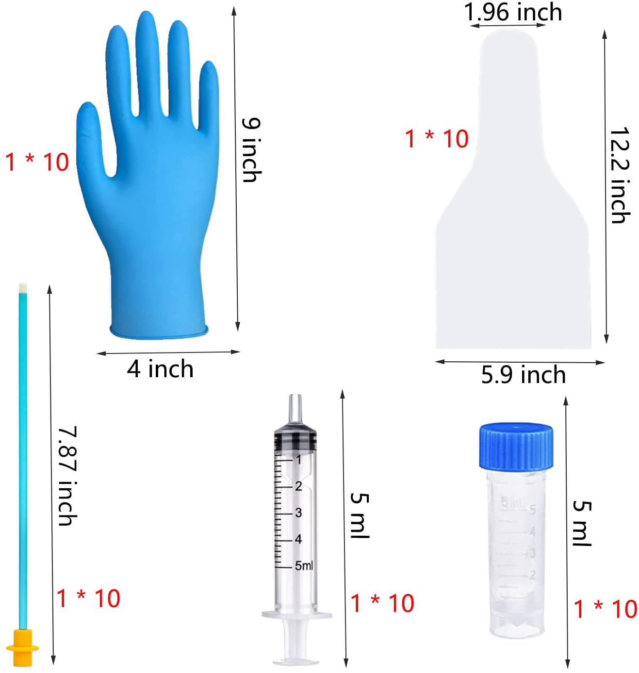 Cassielhouse 10 Set AI Artificial Insemination Dog Breeding Kit, Canine Breeding Kit, Canine Breeding Supplies, Insemination Breeder Kit Animals & Pet Supplies > Pet Supplies > Dog Supplies > Dog Kennels & Runs Cassielhouse