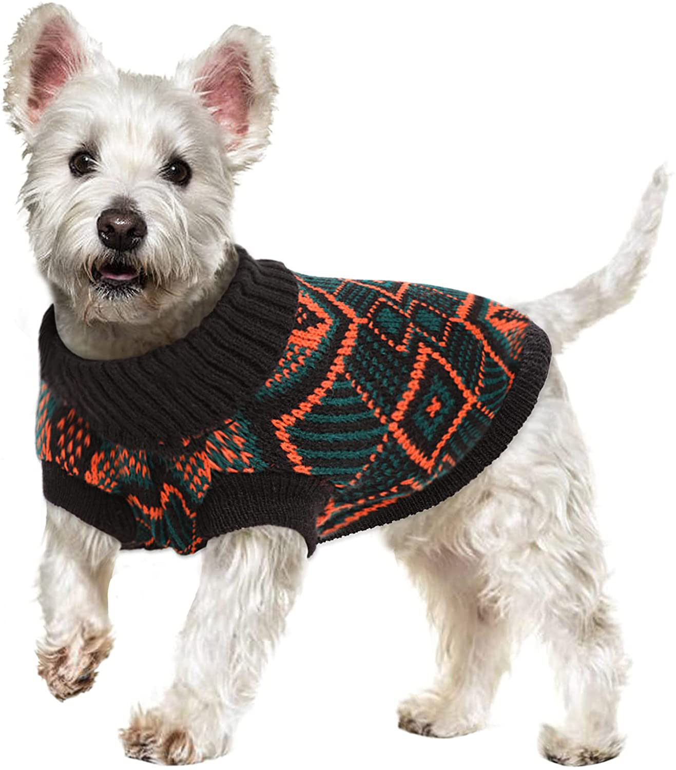 Nanaki Cozy Pet Dog Sweater Soft Knitwear, Retro Thickening Warm Turtleneck Dog Cat Winter Clothes Knitted Dog Pullover, Pet Sweater Shirt Vest Coat for Small Pup Dog Cat Apparel Christmas Halloween Animals & Pet Supplies > Pet Supplies > Cat Supplies > Cat Apparel Nanaki Vintage black Medium