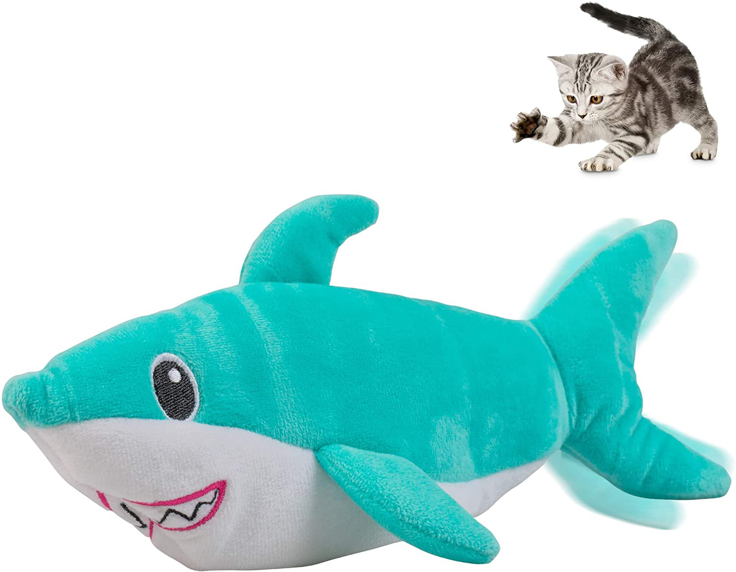 Pet Craft Supply Wiggle Pickle and Shimmy Shark Flipper Flopper Interactive Electric Realistic Flopping Wiggling Moving Fish Potent Catnip and Silvervine Cat Toy Animals & Pet Supplies > Pet Supplies > Cat Supplies > Cat Toys Pet Craft Supply Shark