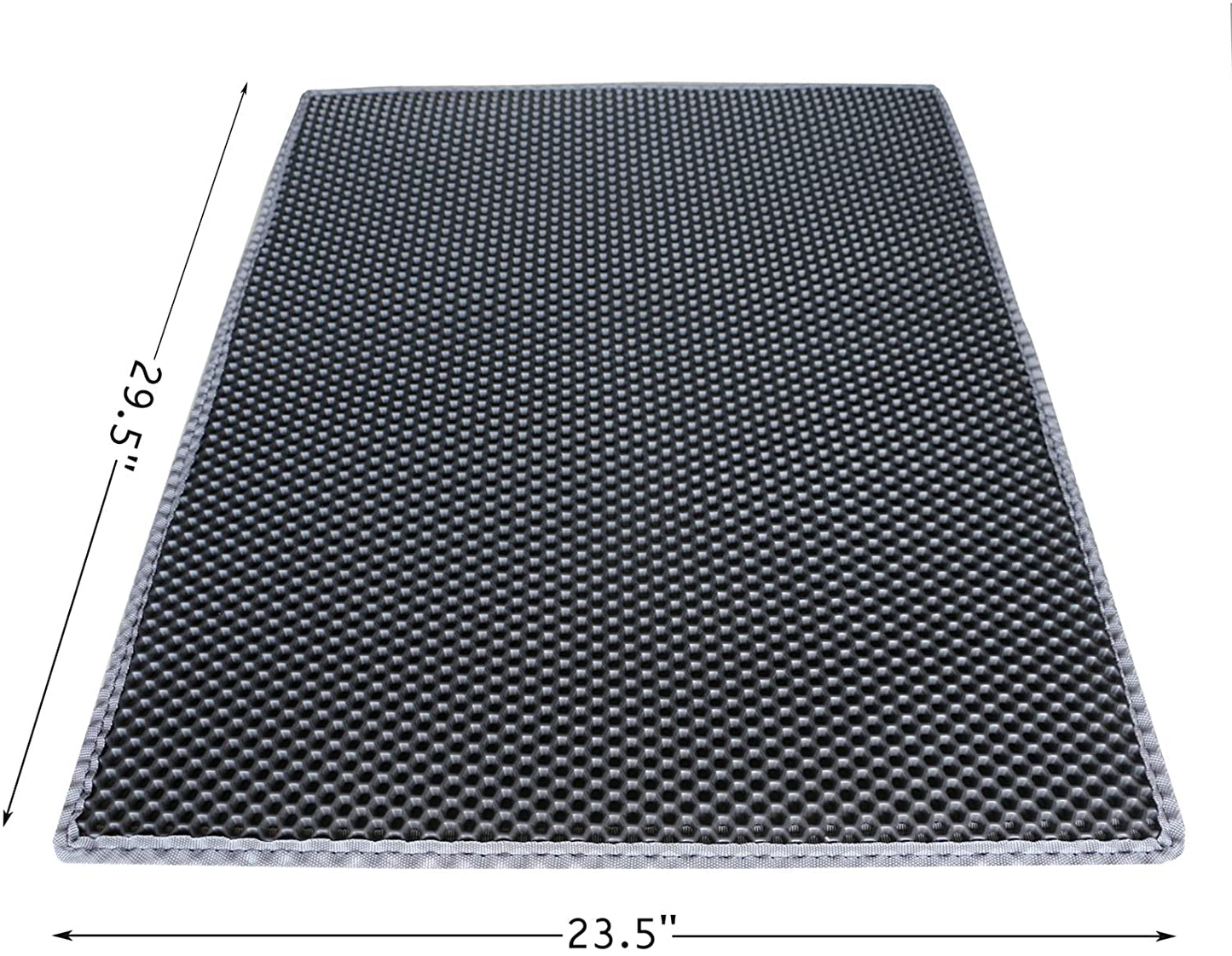 Pemony Cat Litter Mat Double Layer Design, Cat Litter Mat Large XL ,Waterproof Urine Proof Material, Easy Clean Washable Scatter Control, Easy to Release Litter (23.5X29.5 Inch (Pack of 1), Gray) Animals & Pet Supplies > Pet Supplies > Cat Supplies > Cat Litter Box Mats Pemony