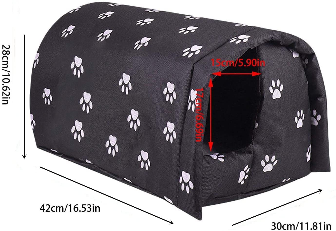 Cat House for Outdoor Cats in Winter, Outdoor Cat Houses for Feral Cats Weatherproof, Cat House Thickened Weatherproof Foldable, Stray Cats Shelter Animals & Pet Supplies > Pet Supplies > Cat Supplies > Cat Beds B/A