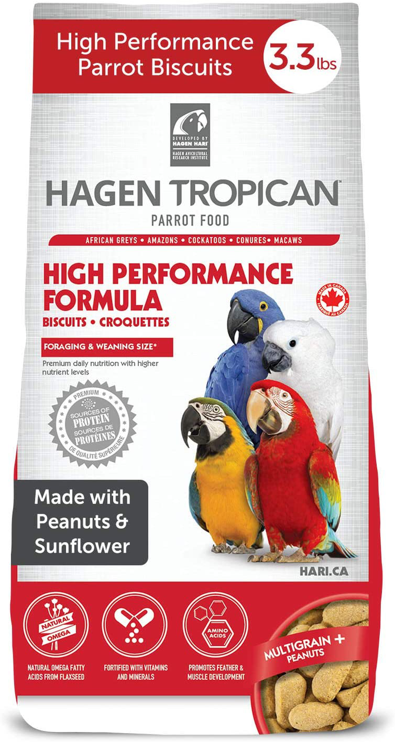 Hagen Tropican Bird Food, HARI Parrot Food, High Performance Formula Animals & Pet Supplies > Pet Supplies > Bird Supplies > Bird Food Rolf C. Hagen (USA) Corp. Parrot Biscuits 3.3 lb