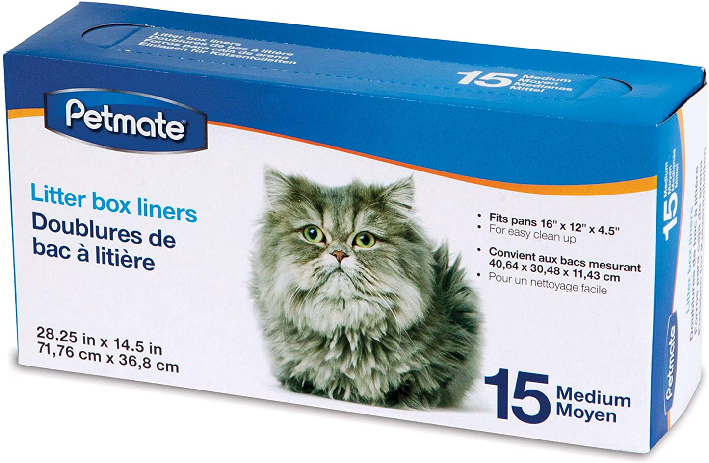 Petmate Litter Box Liners for Cat, Count of 15, Medium Animals & Pet Supplies > Pet Supplies > Cat Supplies > Cat Litter Box Liners Petmate