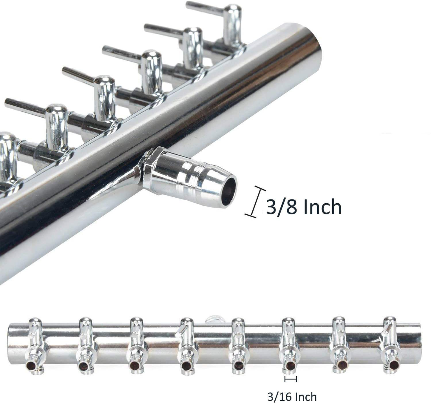 Qmseller Stainless Steel Aquarium Fish Tank 8 Ways Air Flow Splitter Lever Control Valve Animals & Pet Supplies > Pet Supplies > Fish Supplies > Aquarium & Pond Tubing QMseller