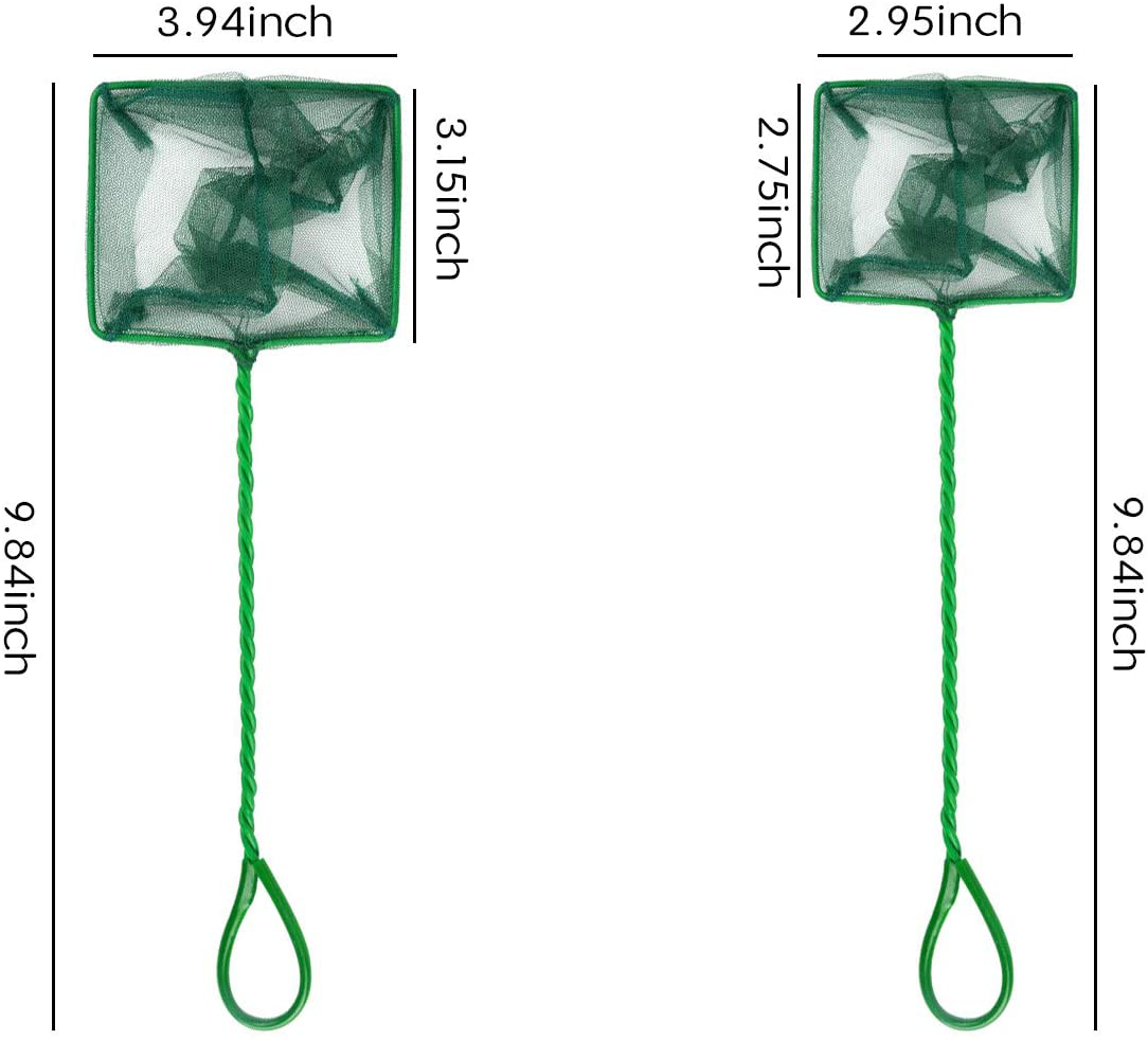 Lainrrew 2 Pcs Aquarium Fish Net, Aquarium Accessories Fine Mesh Fish Catch Nets Nylon Fishing Nets with Long Handle for Fish Tank Water Tank (3" & 4") Animals & Pet Supplies > Pet Supplies > Fish Supplies > Aquarium Fish Nets Lainrrew