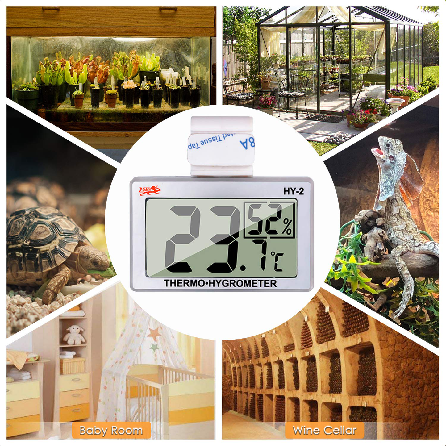 Capetsma Reptile Thermometer, Digital Thermometer Hygrometer for Reptile Terrarium, Temperature and Humidity Monitor in Acrylic and Glass Terrarium,Accurate - Easy to Read - No Messy Wires… (1 Pack) Animals & Pet Supplies > Pet Supplies > Reptile & Amphibian Supplies > Reptile & Amphibian Substrates capetsma