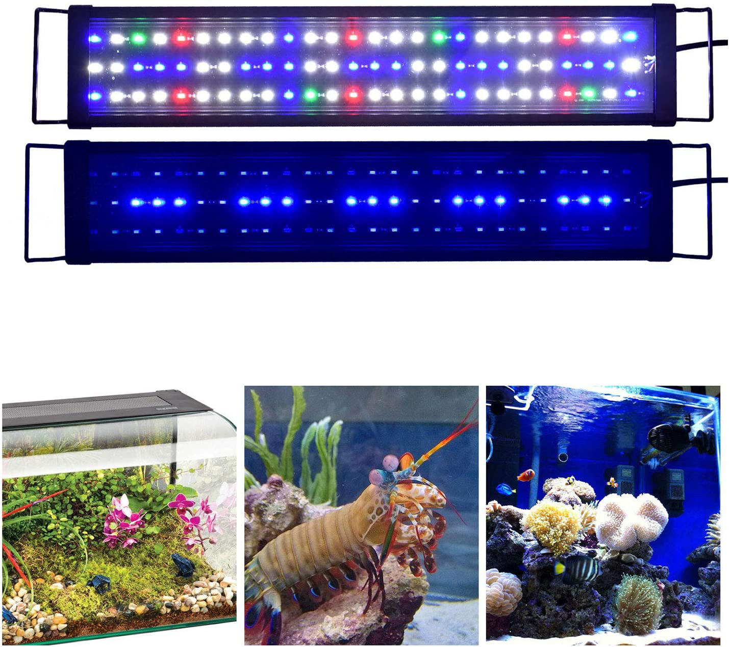 KZKR Aquarium LED Fish Tank Light 16 84 Inch Remote Control Hood