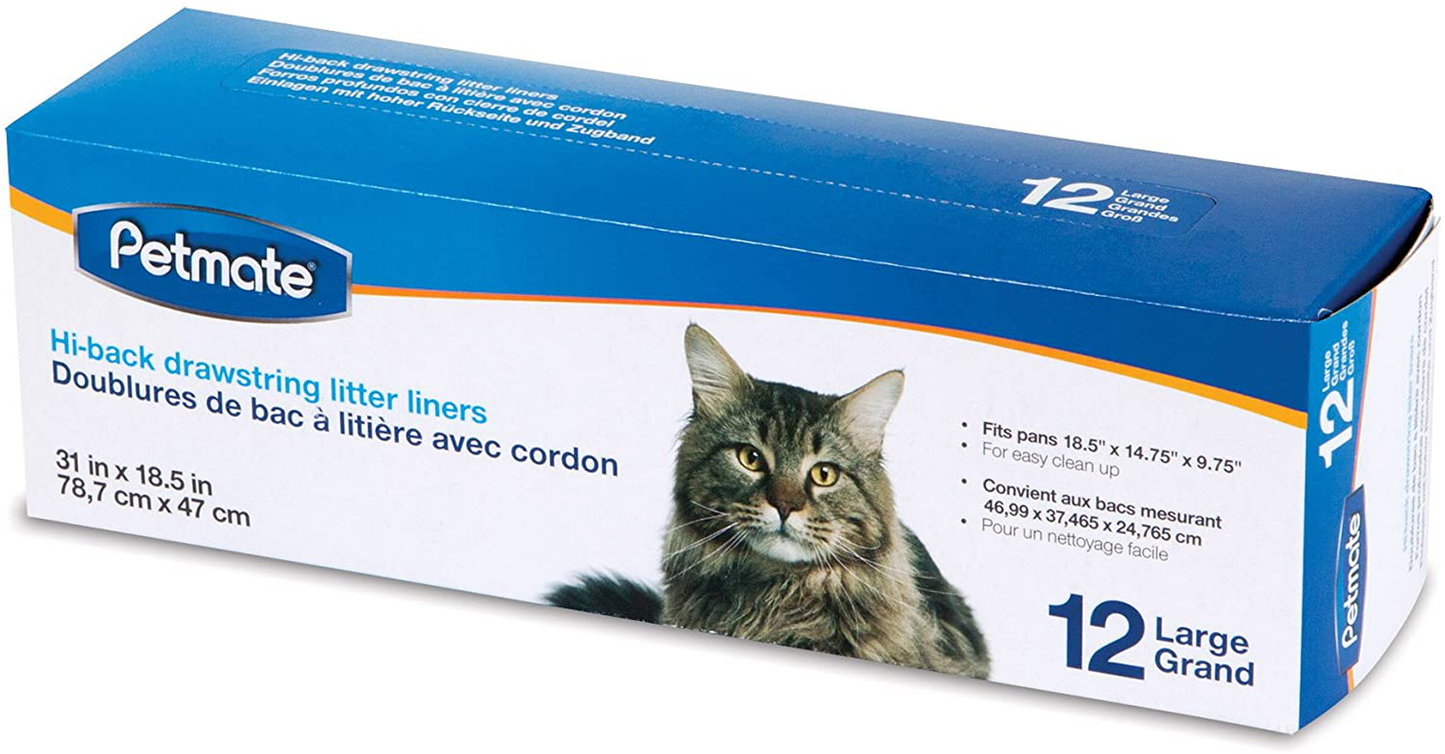Petmate Drawstring Hi Back Litter Pan Liner Animals & Pet Supplies > Pet Supplies > Cat Supplies > Cat Litter Box Liners Petmate Large