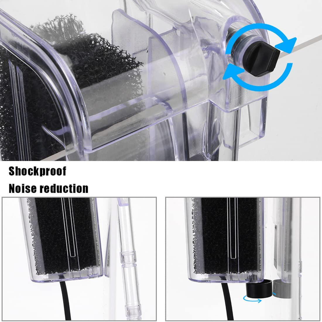 HIERYAN Aquarium Hang on Filter, External Fish Tank Filter, Small Submersible Hanging Fish Tank Filter for 3 to 10 Gallons Tank Animals & Pet Supplies > Pet Supplies > Fish Supplies > Aquarium Filters HIERYAN