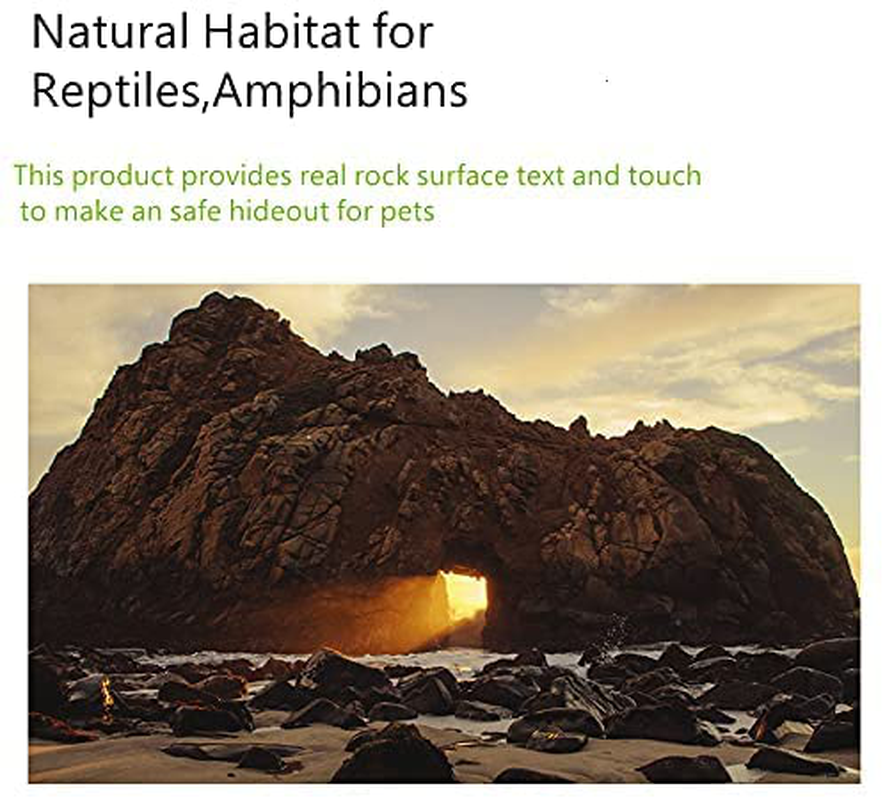 Runxf Reptile Simulation Rock Hideouts Cave Amphibian Hides Resin Habitat Decor Shelter for Gecko Leopard Lizards Toad Turtle Animals & Pet Supplies > Pet Supplies > Reptile & Amphibian Supplies > Reptile & Amphibian Habitats RunXF