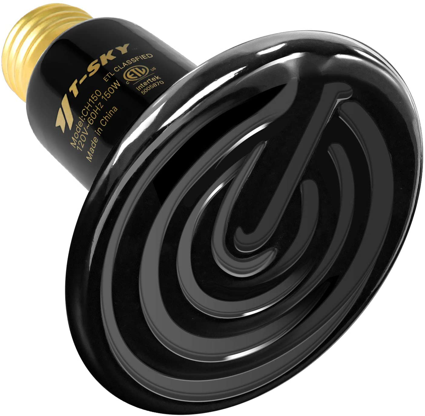 Simple Deluxe 250W Reptile Heat Lamp Bulb No Light Ceramic Heat Emitter Brooder Coop Heater Animals & Pet Supplies > Pet Supplies > Reptile & Amphibian Supplies > Reptile & Amphibian Habitat Heating & Lighting Simple Deluxe 1 Pack 150W-D105