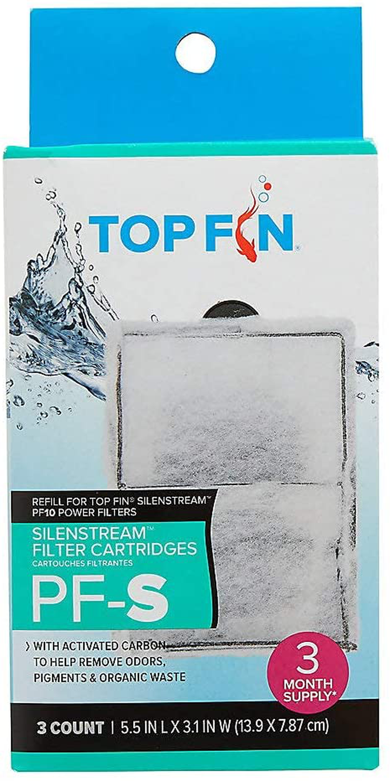 Top Fin Silenstream PF-S Refill for PF10 Power Filters 5.5In X 3.1 - (3 Count) Animals & Pet Supplies > Pet Supplies > Fish Supplies > Aquarium Filters Top Fin