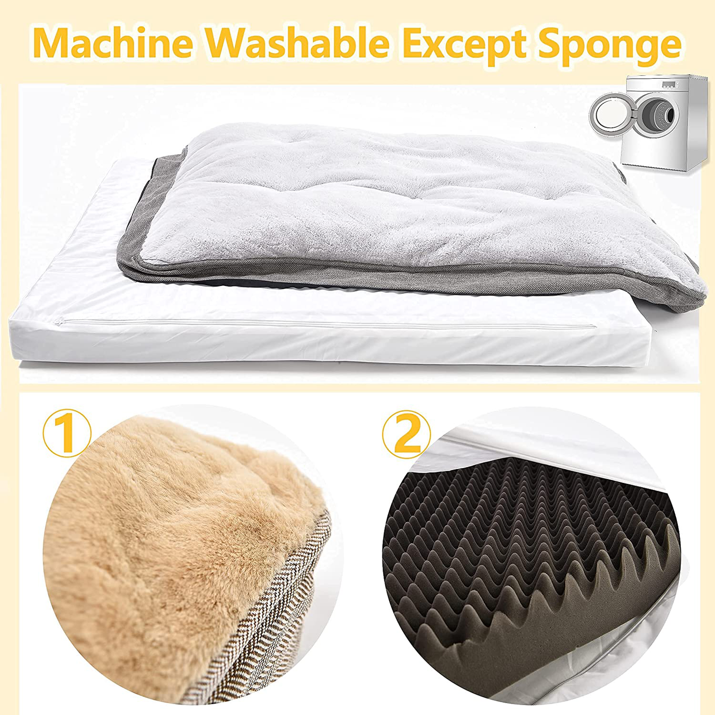 Dog Bed for Large Dogs and Medium Dogs.One Dog Bed +One Dog Bed Cover.Dog Crate Bed,Dog Mat with Waterproof Urine Proof Liner.Luxury and Super Soft Dog Bed. Grey. Windracing Pet Bed Animals & Pet Supplies > Pet Supplies > Dog Supplies > Dog Beds WINDRACING