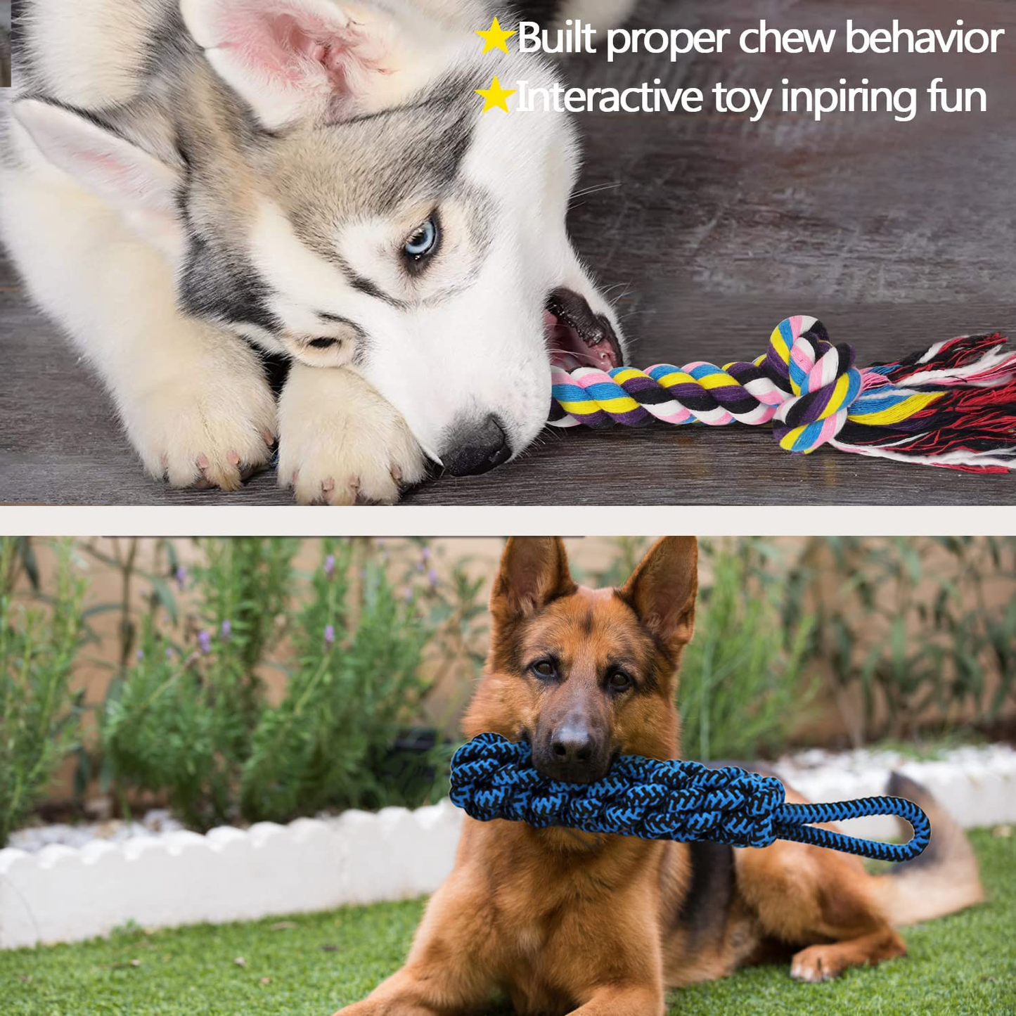 MLCINI Dog Toys Plush Dog Squeaky Toys Rope Dog Toy Dog Chew Toys Dog Toys for Medium Large Small Dogs Puppy Toys Dog Ball Dog Gift Set Dog Toy Pack Durable and Interactive Dog Toys Animals & Pet Supplies > Pet Supplies > Dog Supplies > Dog Toys MLCINI