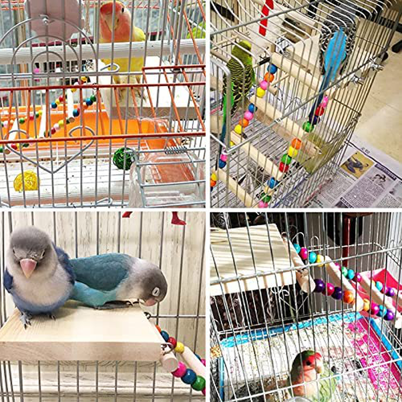 Bird Ladder Toys, Wood Parrot Bird Perch Stand Platform with 8 Ladders Swing Bridge for Pet Training Playing, Flexible Birds Cage Accessories Decoration for Cockatiel Parakeet Animals & Pet Supplies > Pet Supplies > Bird Supplies > Bird Cage Accessories BOBEastal