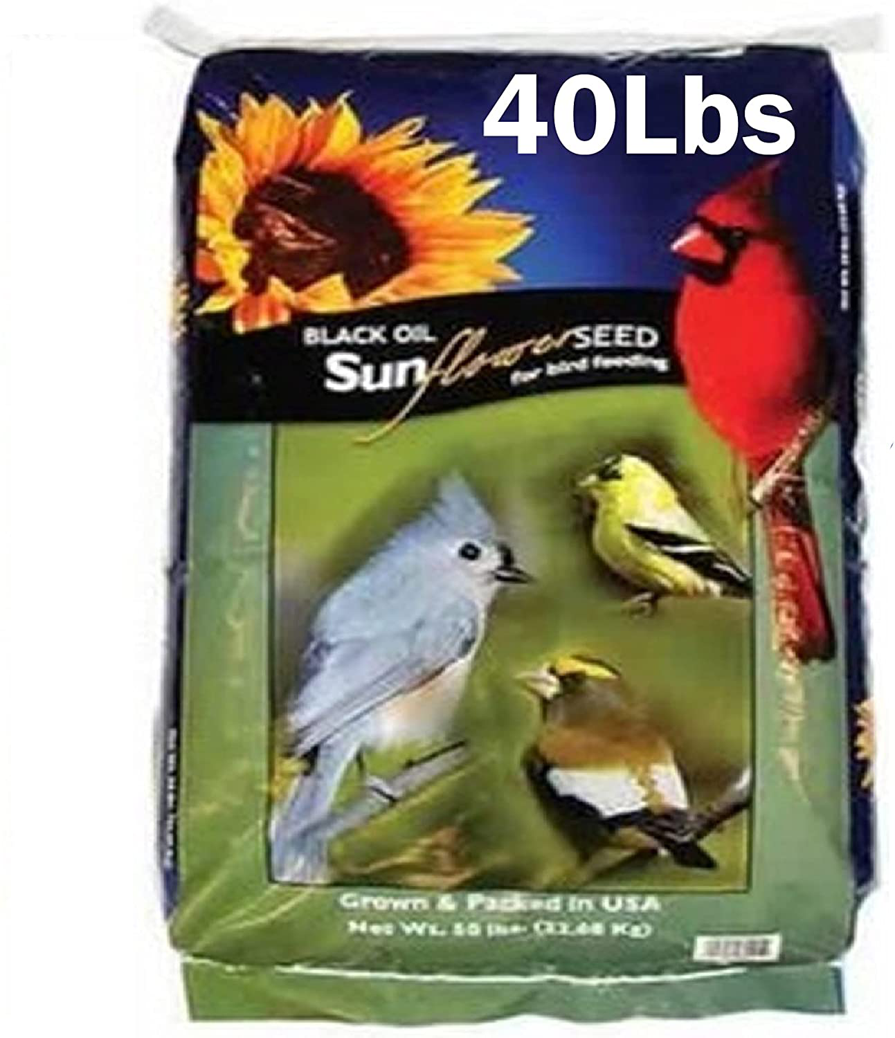 Easygoproducts Black Oil Sunflower Bird Seed Food – Wild Birds, Cardinals, Squirrels and Much More Animals & Pet Supplies > Pet Supplies > Bird Supplies > Bird Food EasyGoProducts 40 pounds